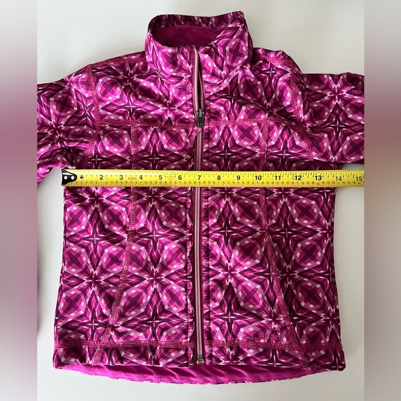 L.L. Bean girls Wonderfleece Soft Shell Jacket Dark Orchid Kaleidoscope S 4 - Picture 7 of 9